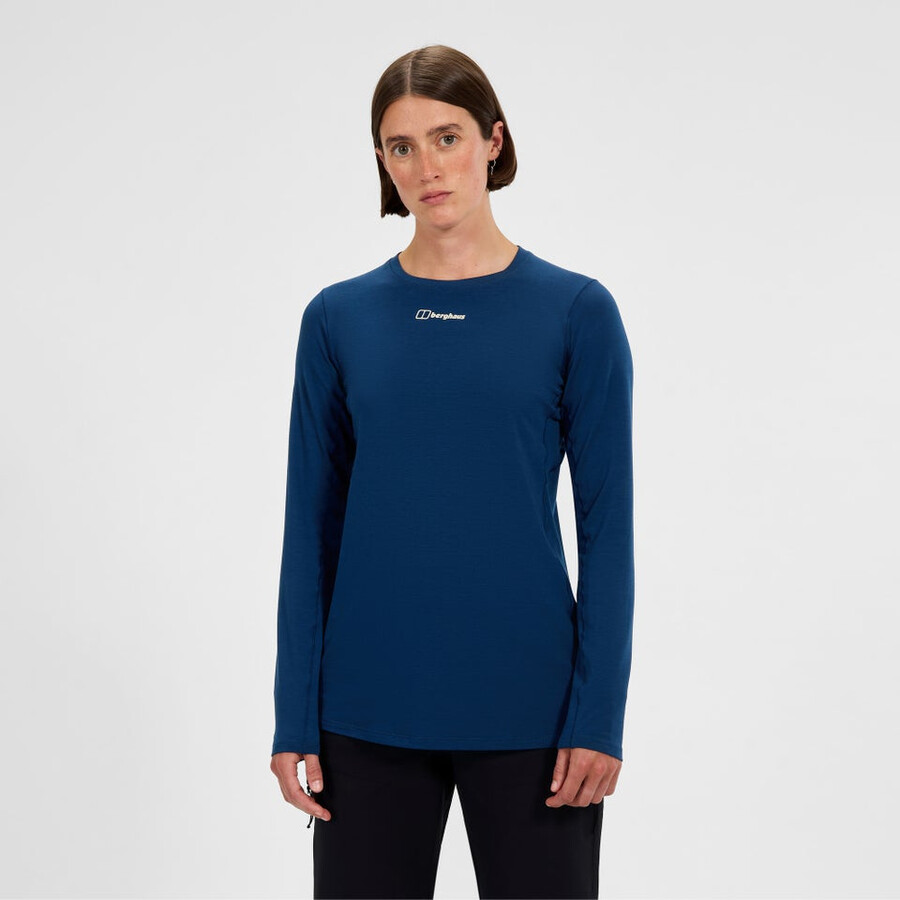 women s delta long sleeve tech tee - blue berghaus