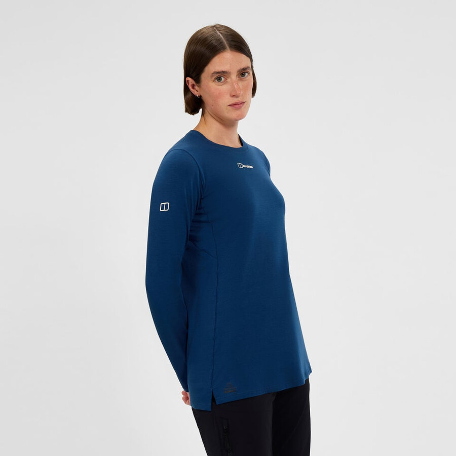 women s delta long sleeve tech tee - blue berghaus