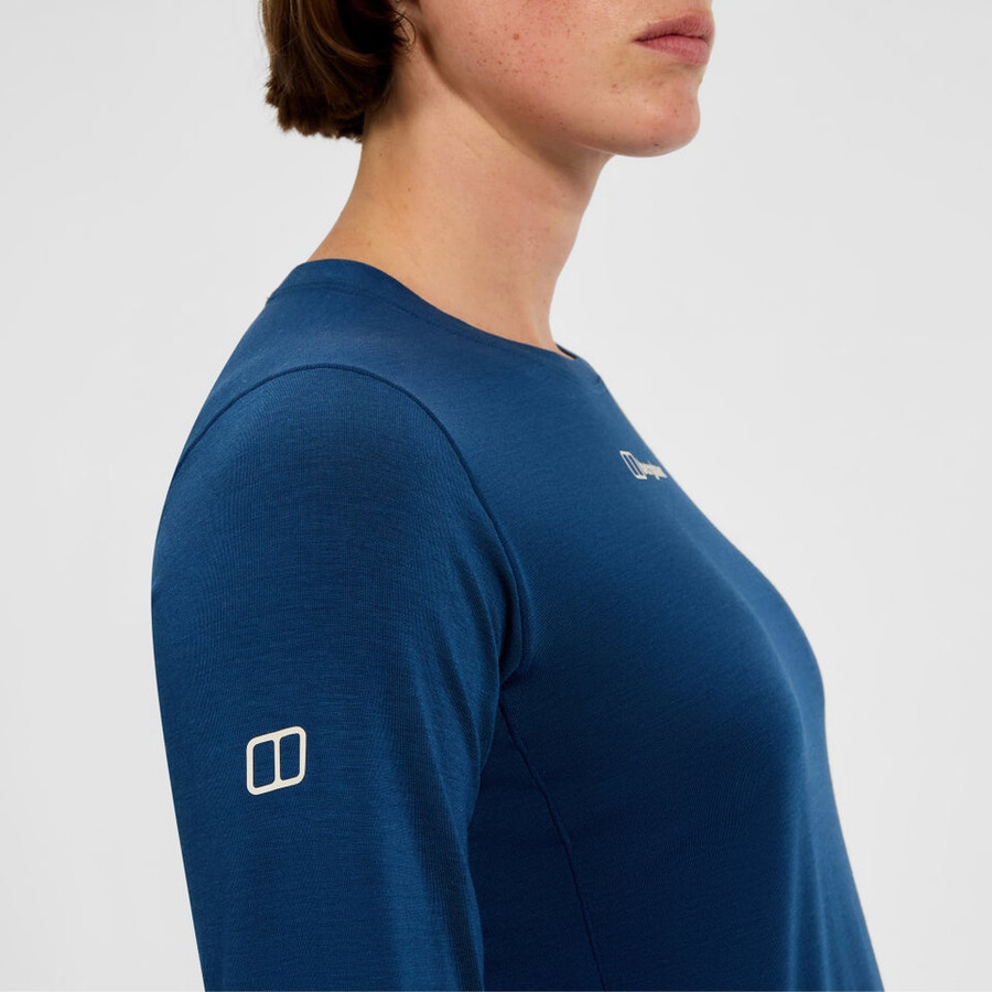 women s delta long sleeve tech tee - blue berghaus