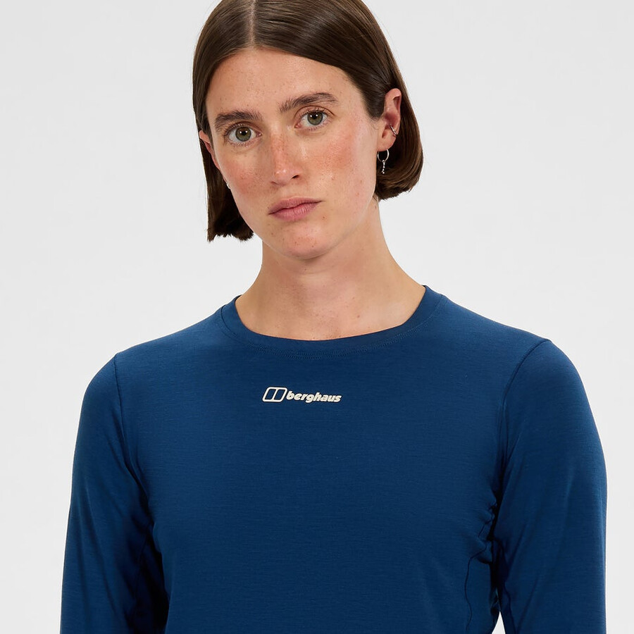 women s delta long sleeve tech tee - blue berghaus