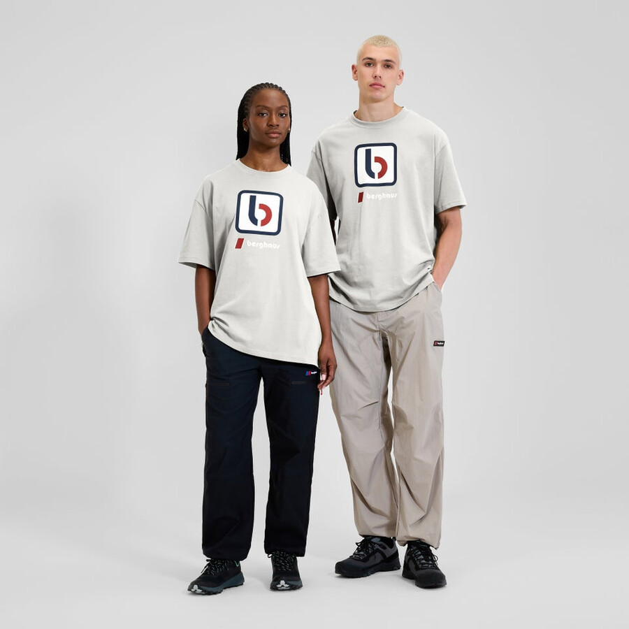 unisex-die b tee - grau berghaus