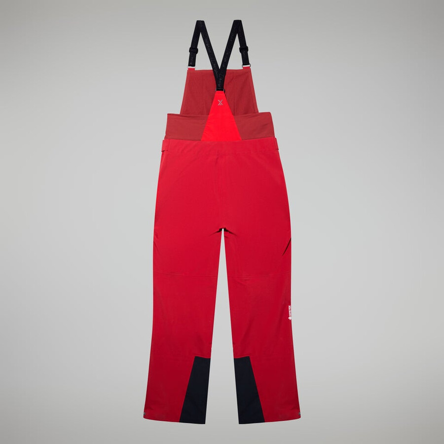 women s mtn arete abstieg gore-tex bib pants - red berghaus