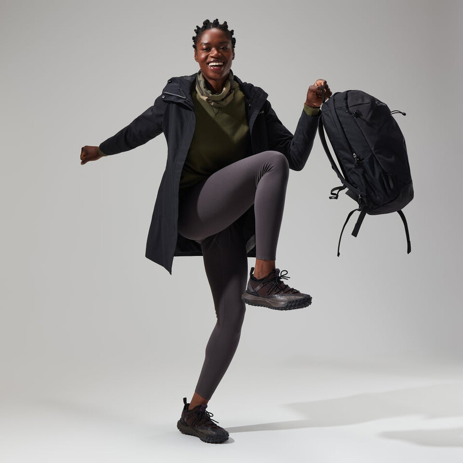 frauen omeara lange jacke - schwarz berghaus