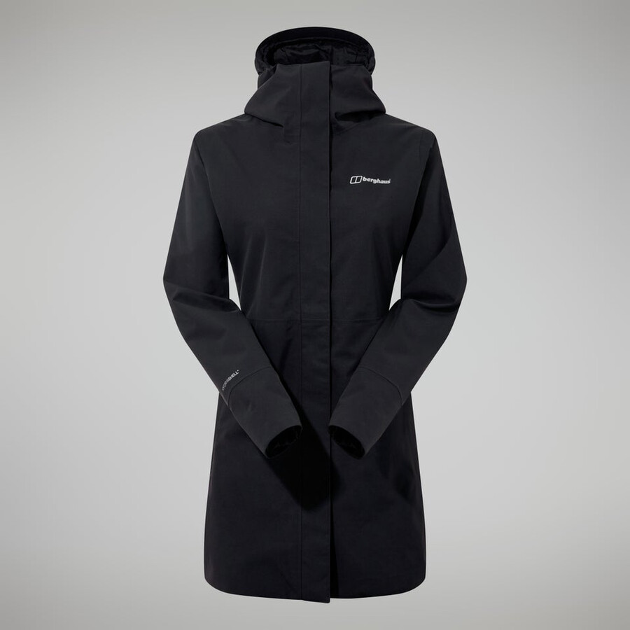 frauen omeara lange jacke - schwarz berghaus