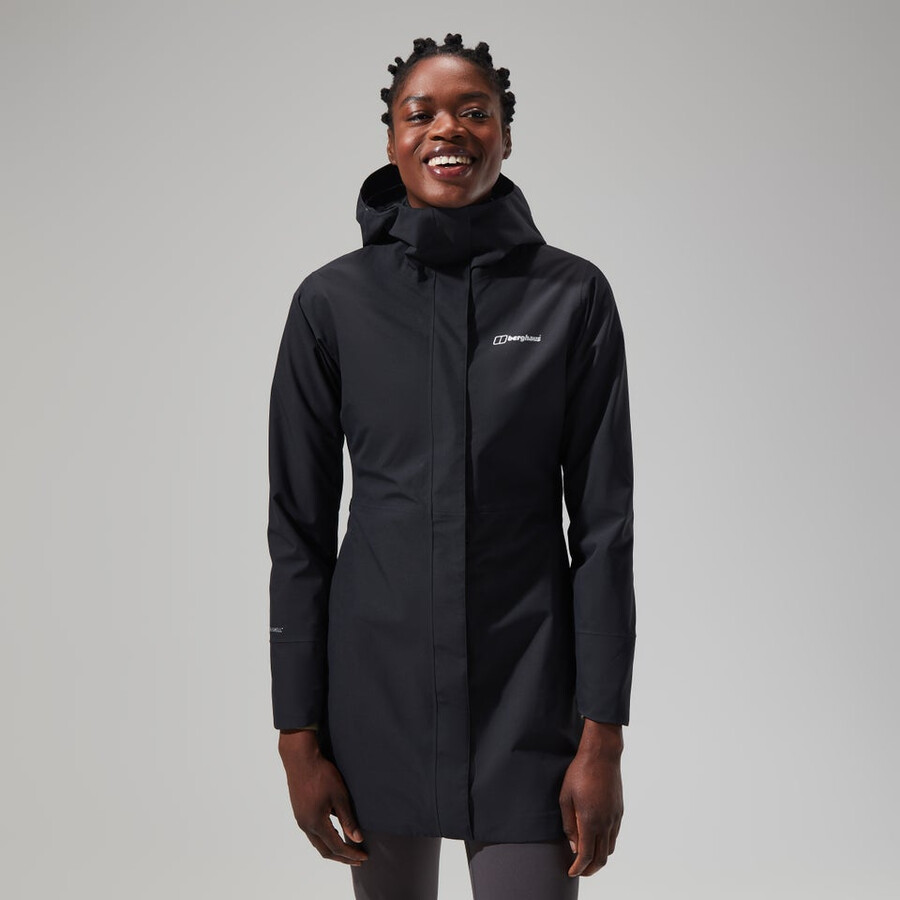frauen omeara lange jacke - schwarz berghaus