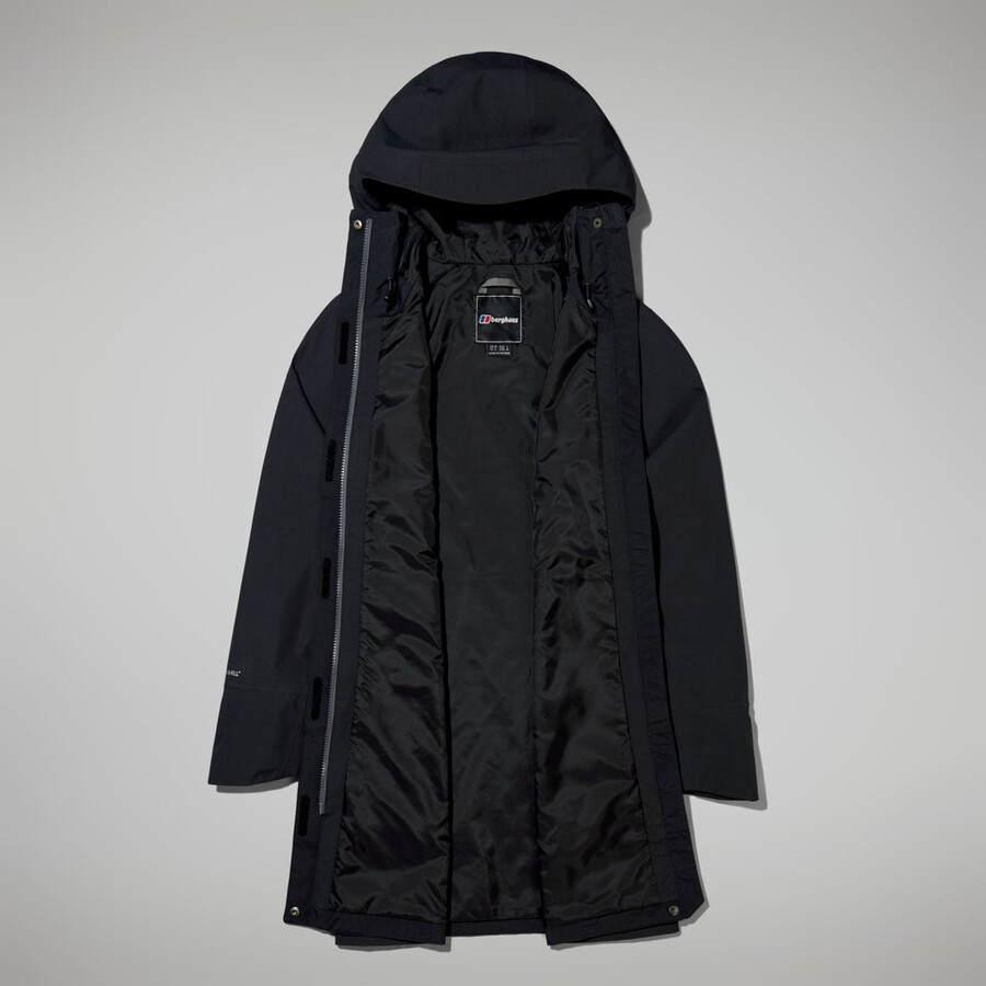 frauen omeara lange jacke - schwarz berghaus