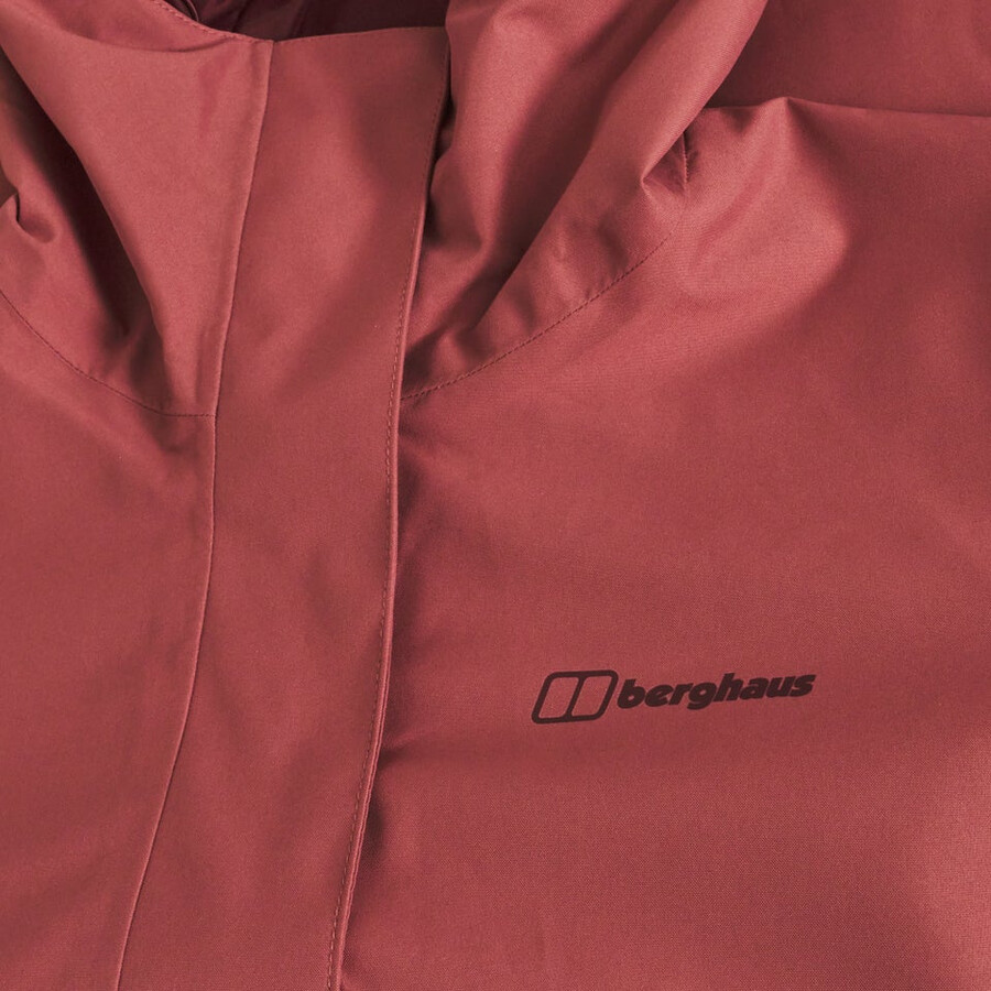frauen omeara lange wasserdichte jacke - rot berghaus