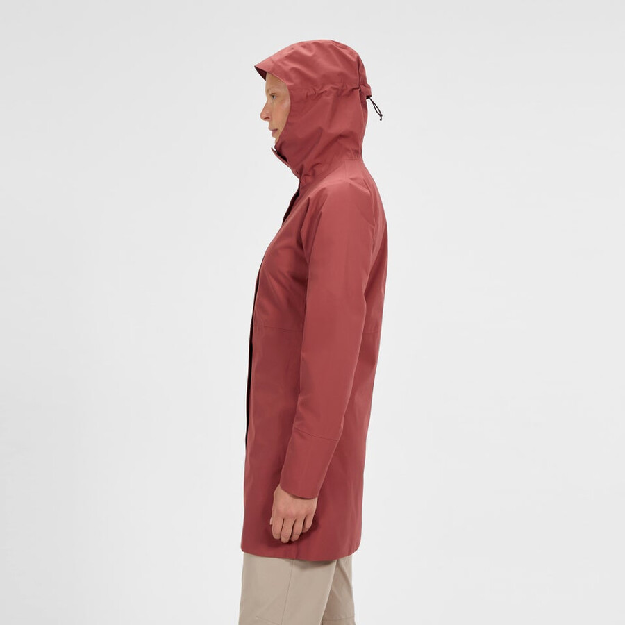 frauen omeara lange wasserdichte jacke - rot berghaus