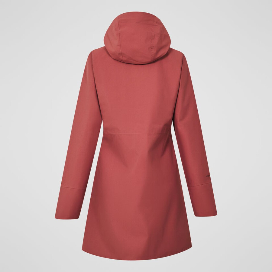 frauen omeara lange wasserdichte jacke - rot berghaus