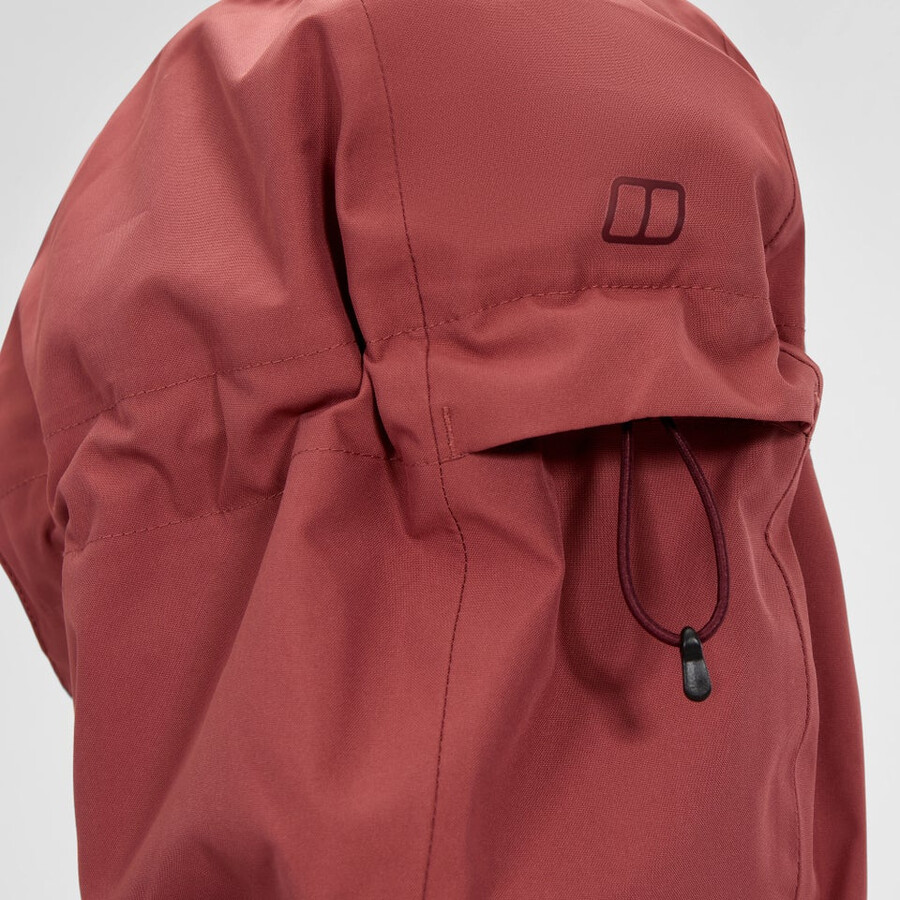frauen omeara lange wasserdichte jacke - rot berghaus