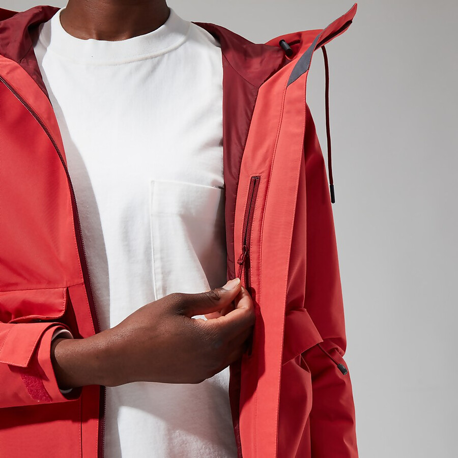 frauen highraise gore-tex jacke - rot berghaus