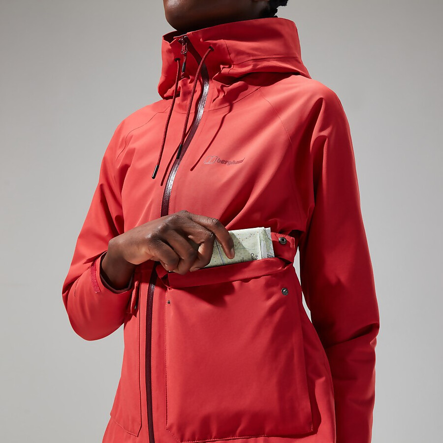 frauen highraise gore-tex jacke - rot berghaus