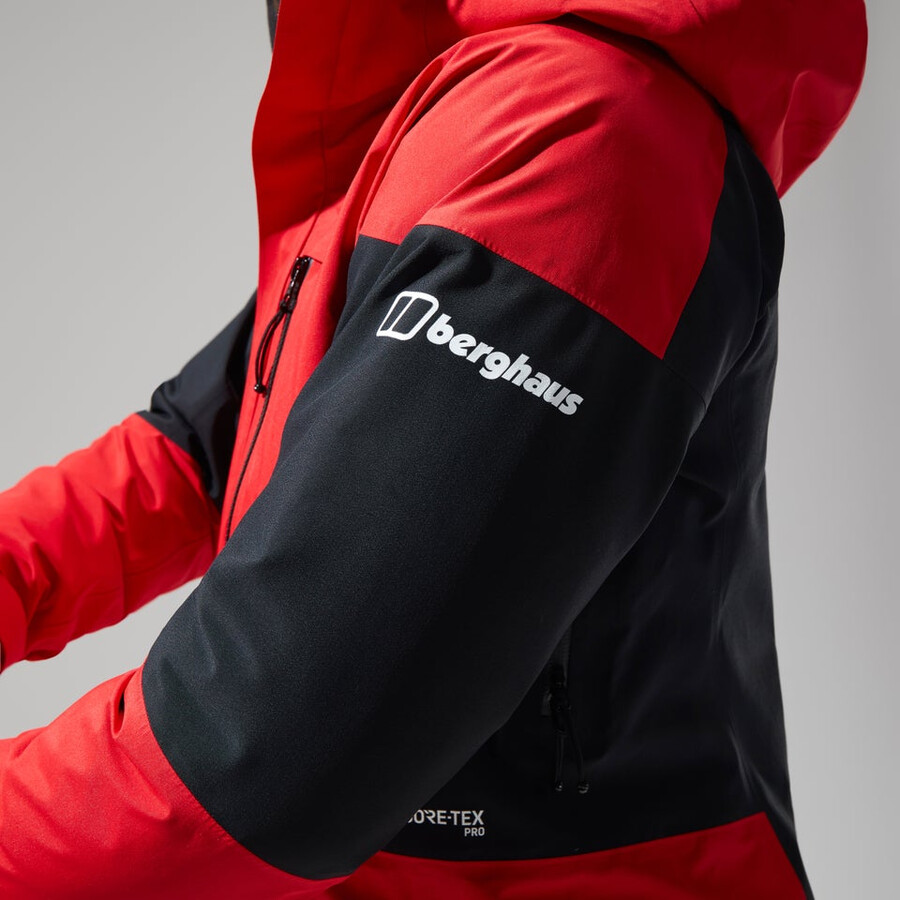 women s mtn guide gore-tex pro jacket - redblack die berghaus