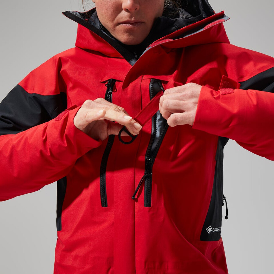 women s mtn guide gore-tex pro jacket - redblack die berghaus