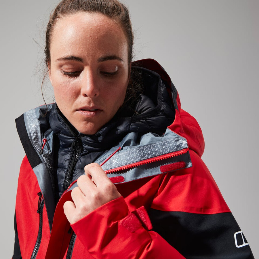 women s mtn guide gore-tex pro jacket - redblack die berghaus