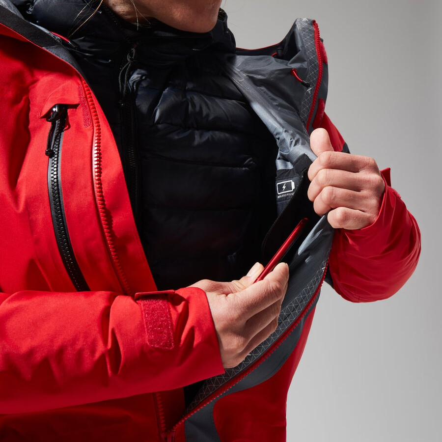 women s mtn guide gore-tex pro jacket - redblack die berghaus