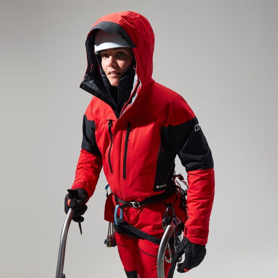 women s mtn guide gore-tex pro jacket - redblack die berghaus