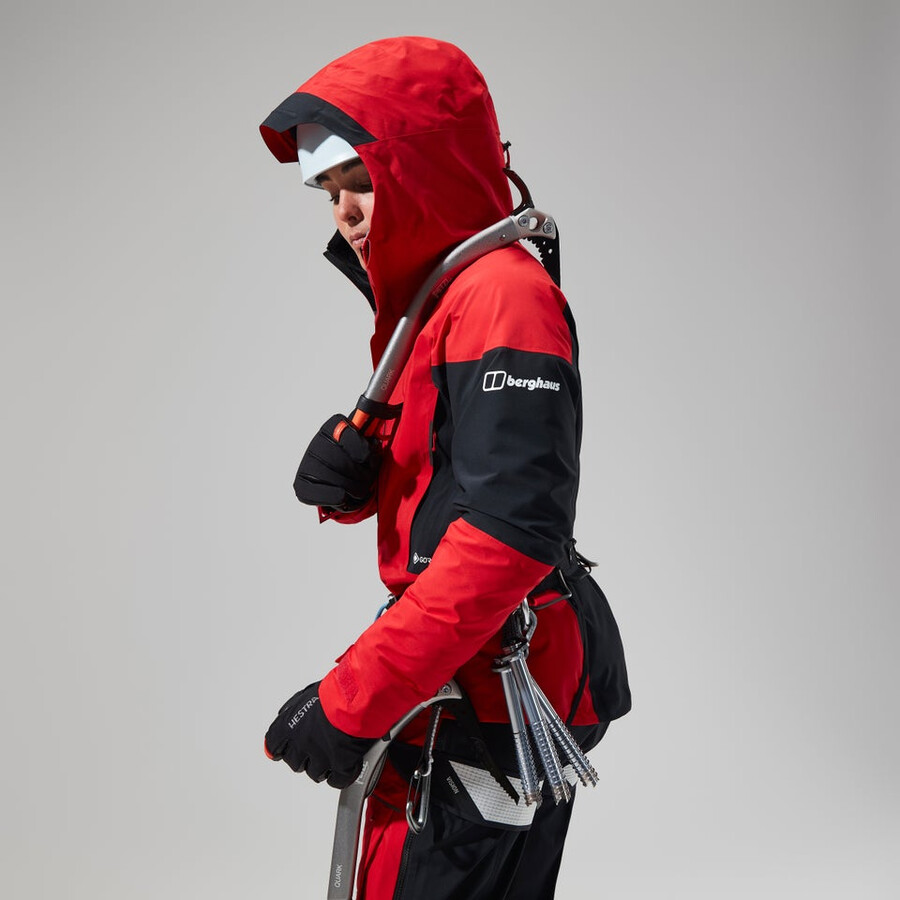 women s mtn guide gore-tex pro jacket - redblack die berghaus