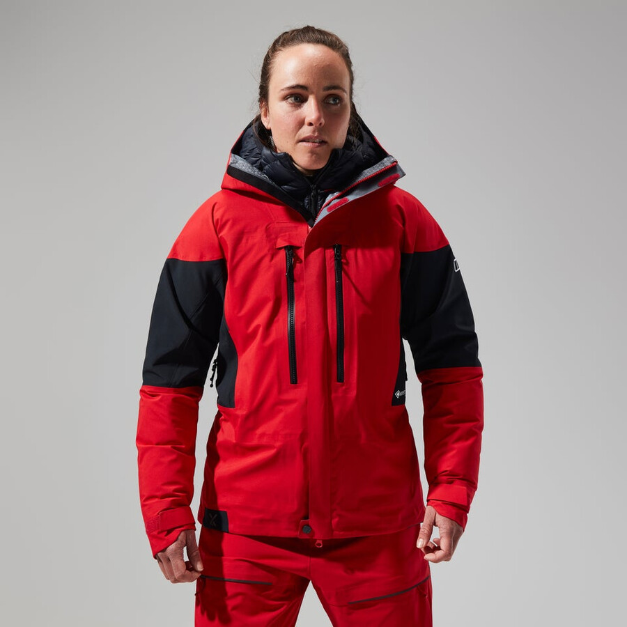 women s mtn guide gore-tex pro jacket - redblack die berghaus