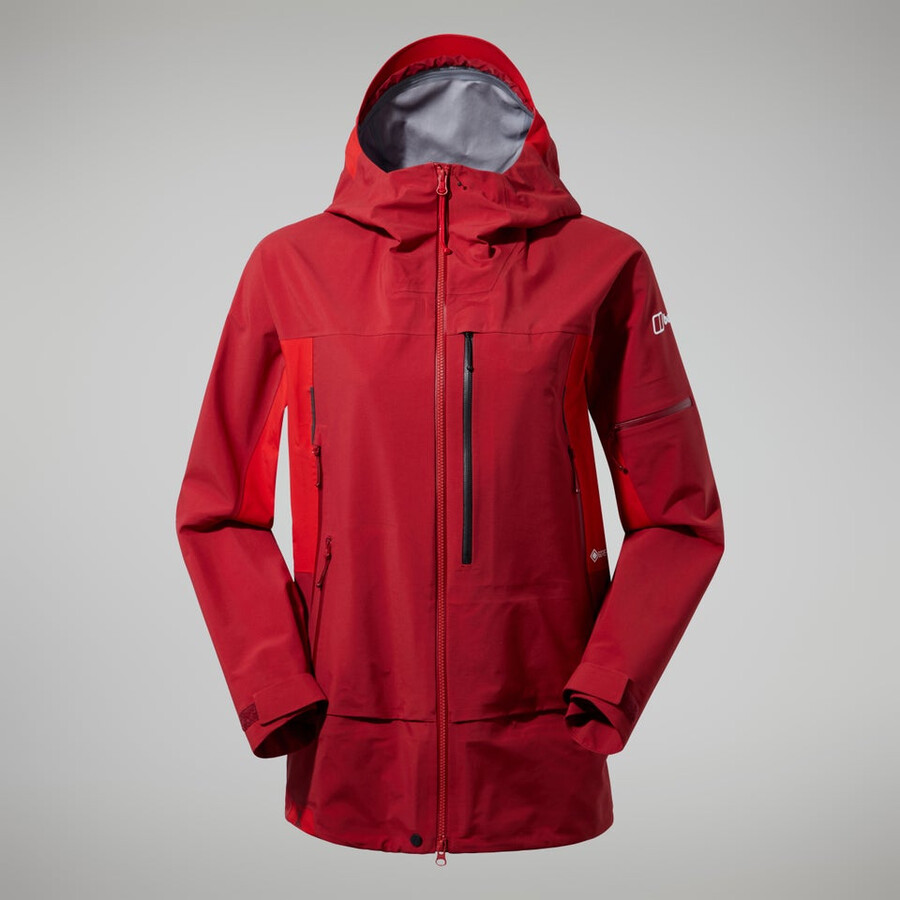 women s mtn arete abstieg gore-tex jacke - rot berghaus