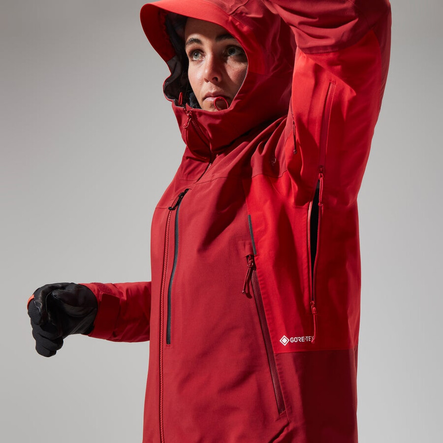 women s mtn arete abstieg gore-tex jacke - rot berghaus