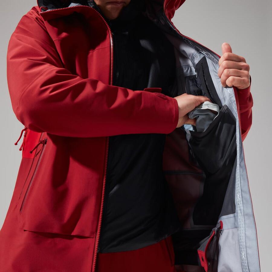 women s mtn arete abstieg gore-tex jacke - rot berghaus