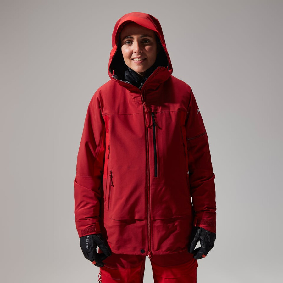 women s mtn arete abstieg gore-tex jacke - rot berghaus