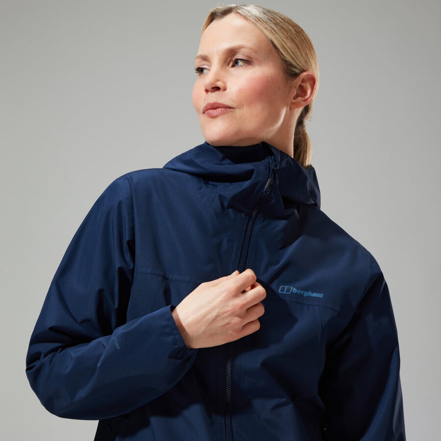 women s deluge pro 3.0-wasserdichte jacke - blau berghaus
