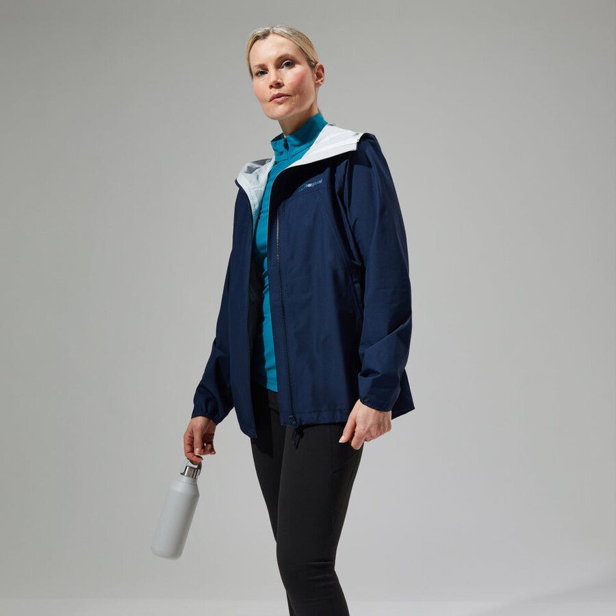 women s deluge pro 3.0-wasserdichte jacke - blau berghaus
