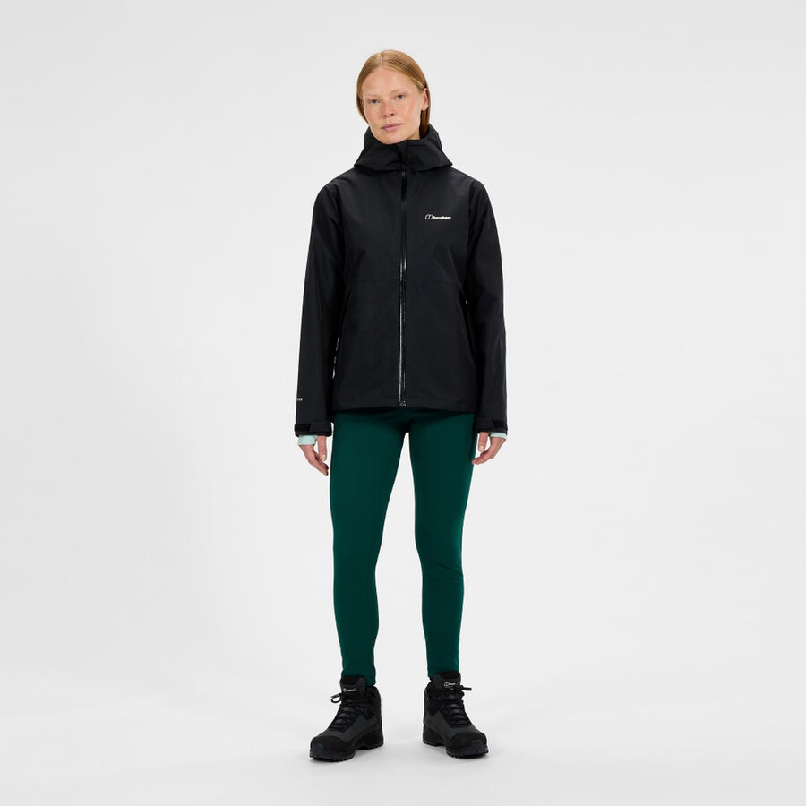 frauen bramblfell interactive gore-tex wasserdichte jacke - schwarz berghaus