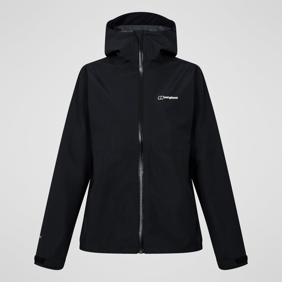 frauen bramblfell interactive gore-tex wasserdichte jacke - schwarz berghaus