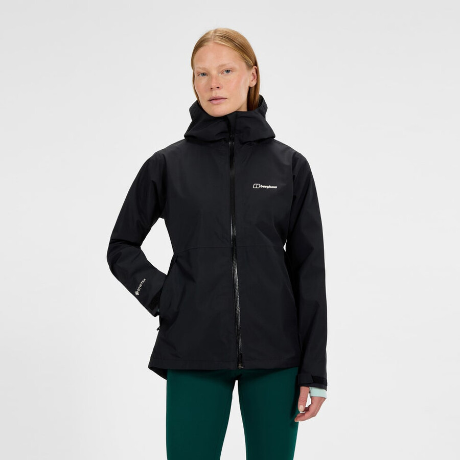 frauen bramblfell interactive gore-tex wasserdichte jacke - schwarz berghaus