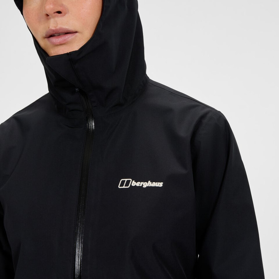 frauen bramblfell interactive gore-tex wasserdichte jacke - schwarz berghaus