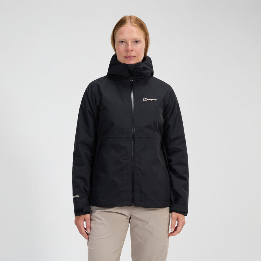 frauen bramblfell gemini gore-tex wasserdichte 3in1 jacke - black die berghaus