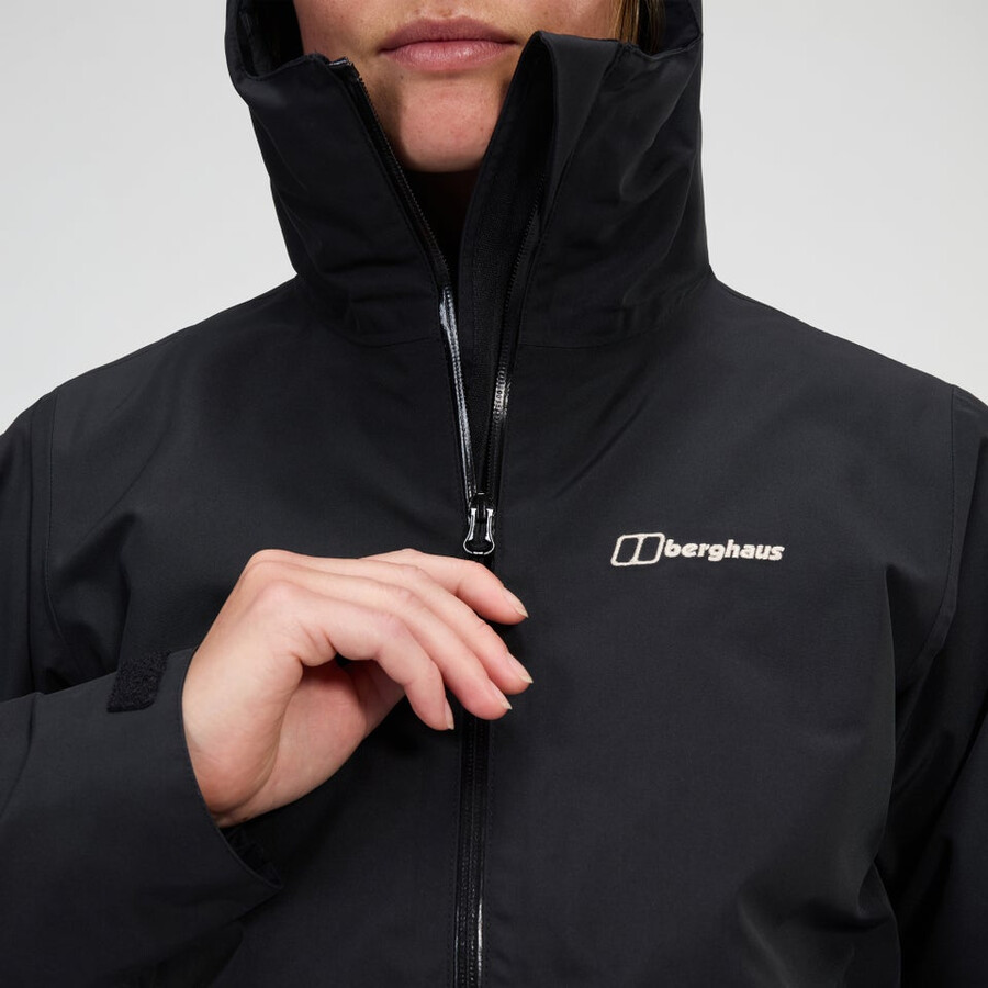 frauen bramblfell gemini gore-tex wasserdichte 3in1 jacke - black die berghaus