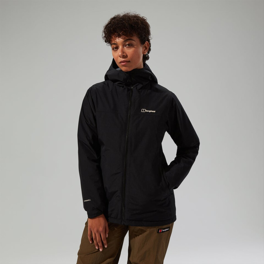 women s deluge pro 3.0 isolierte wasserdichte jacke - schwarz berghaus