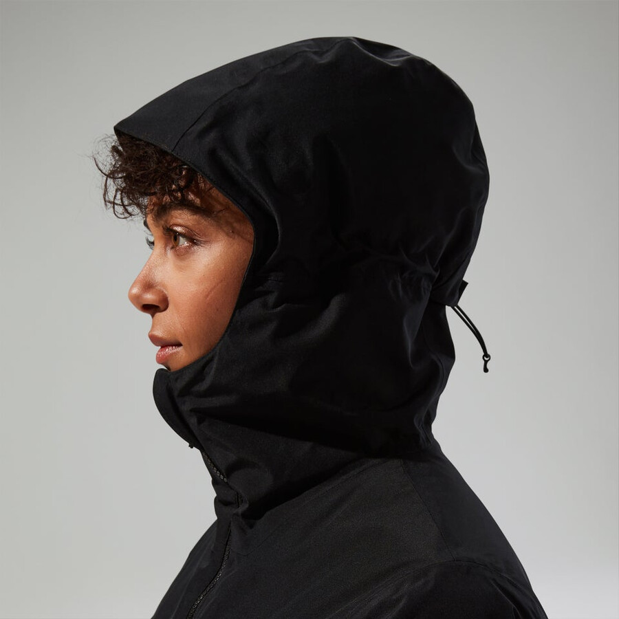 women s deluge pro 3.0 isolierte wasserdichte jacke - schwarz berghaus