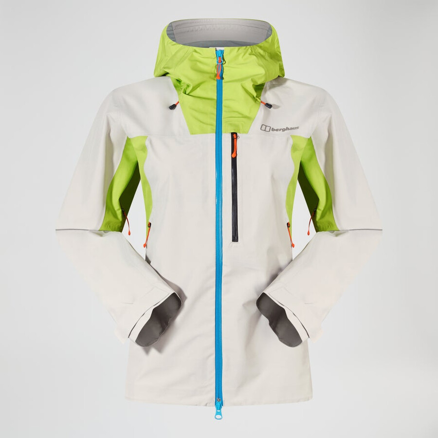 frauen s ridge-seeker gore-tex wasserdichte jacke - graugelb berghaus