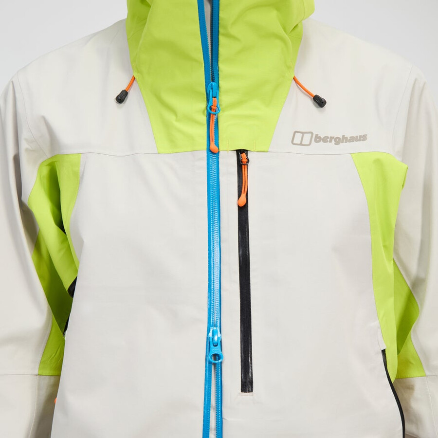 frauen s ridge-seeker gore-tex wasserdichte jacke - graugelb berghaus