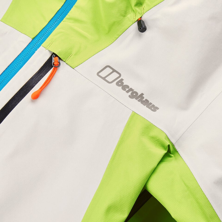 frauen s ridge-seeker gore-tex wasserdichte jacke - graugelb berghaus