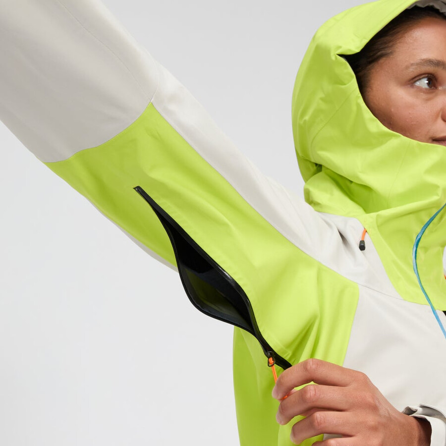 frauen s ridge-seeker gore-tex wasserdichte jacke - graugelb berghaus