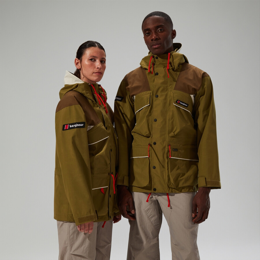 unisex trango gore-tex wasserdichte jacke - grünbraun berghaus