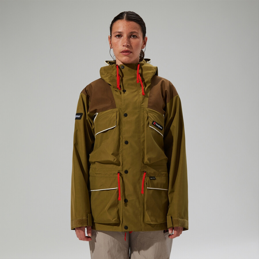 unisex trango gore-tex wasserdichte jacke - grünbraun berghaus