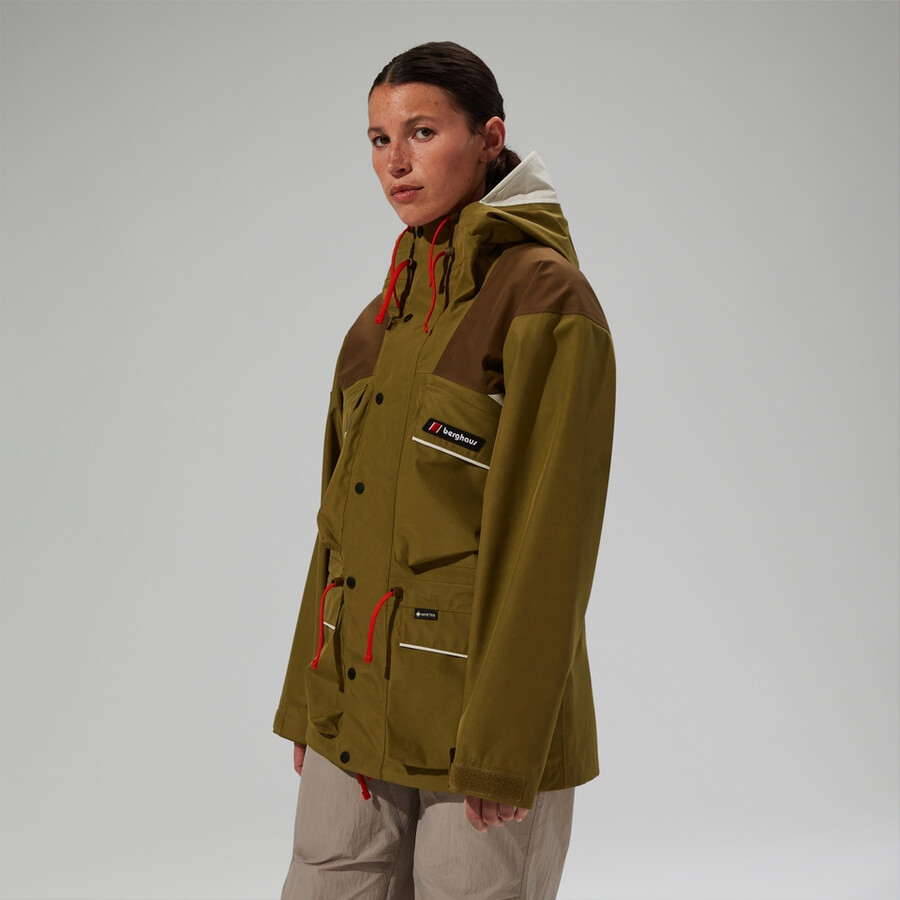 unisex trango gore-tex wasserdichte jacke - grünbraun berghaus