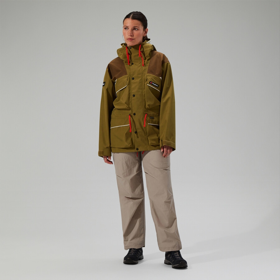 unisex trango gore-tex wasserdichte jacke - grünbraun berghaus