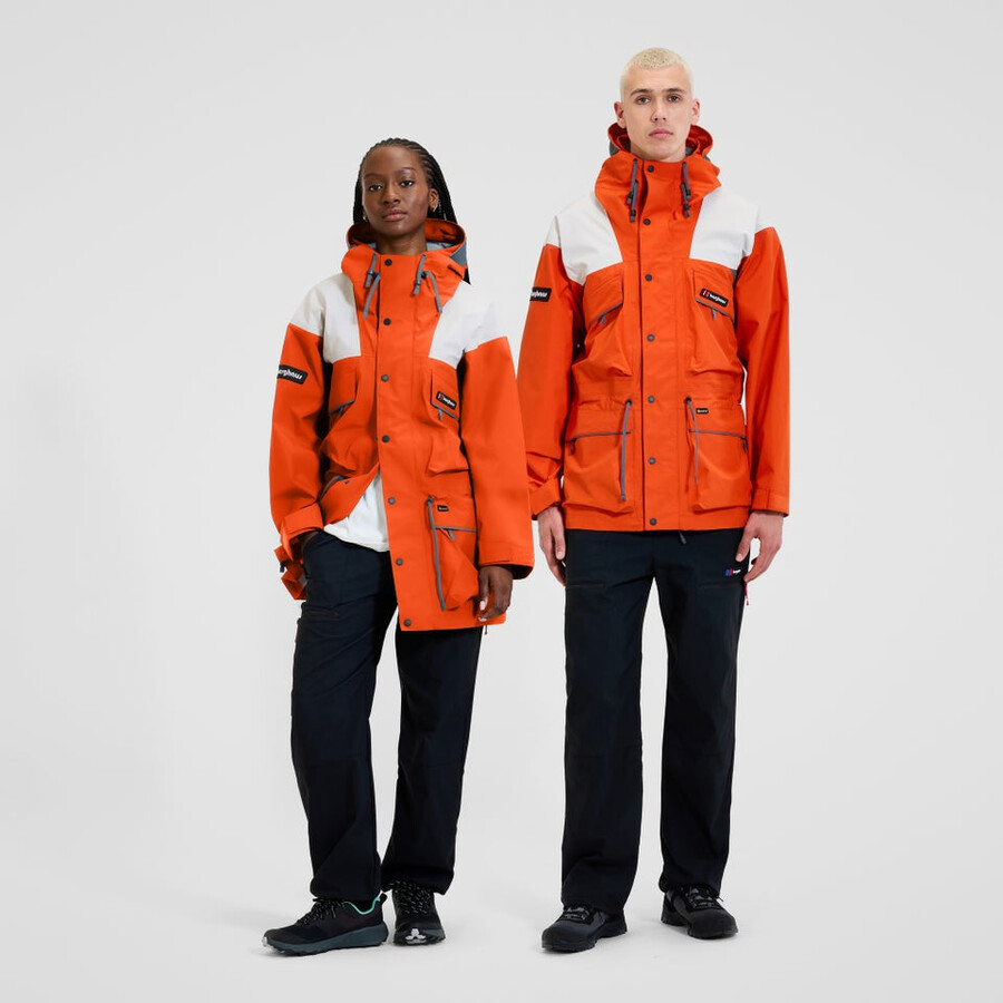 unisex trango gore-tex wasserdichte jacke - orangegrau berghaus