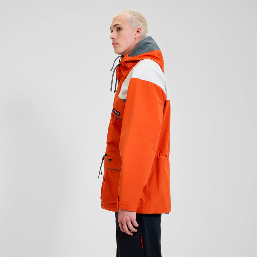 unisex trango gore-tex wasserdichte jacke - orangegrau berghaus