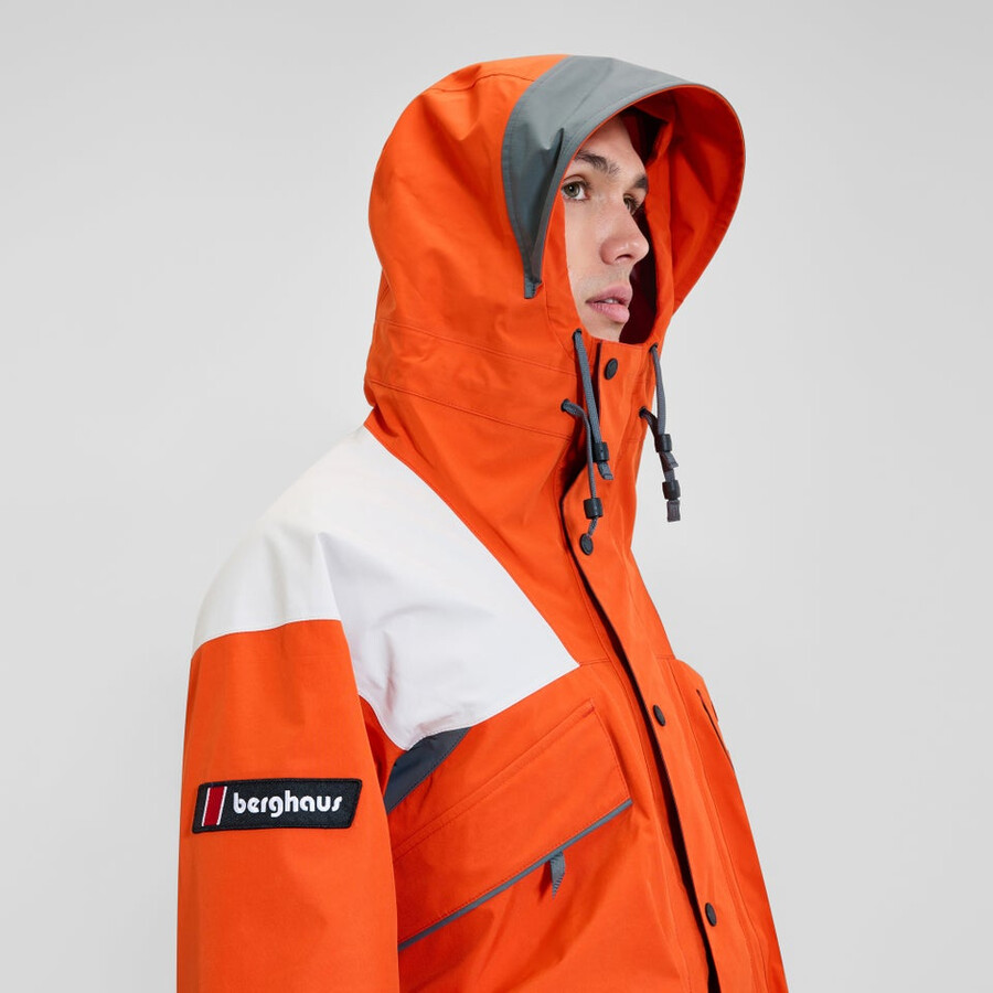 unisex trango gore-tex wasserdichte jacke - orangegrau berghaus