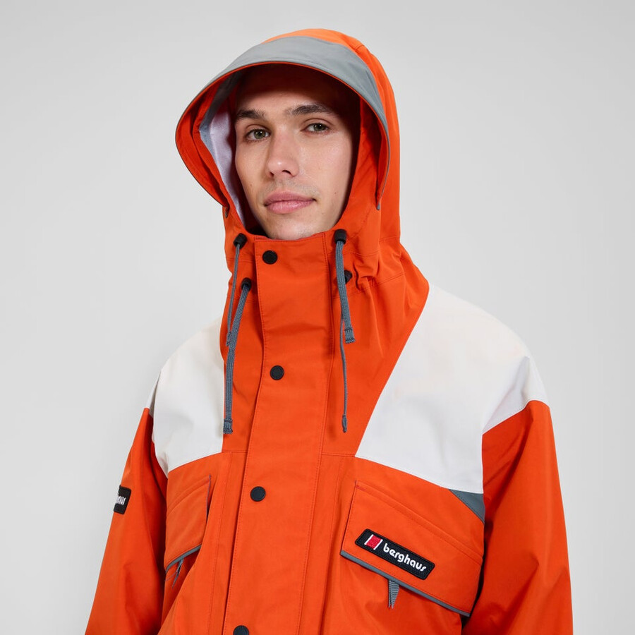unisex trango gore-tex wasserdichte jacke - orangegrau berghaus