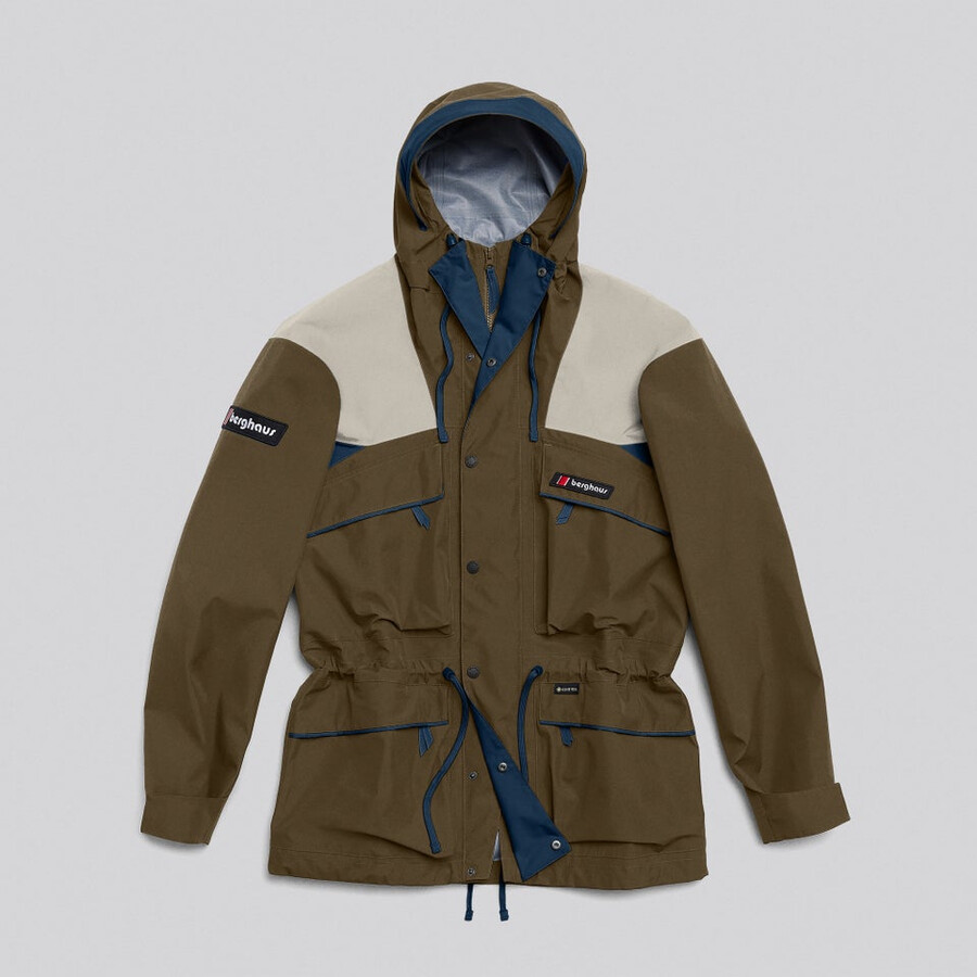 unisex trango gore-tex wasserdichte jacke - braungrau berghaus